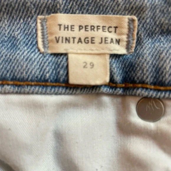 Madewell Perfect Vintage Jean in Fiore Wash Women Size 29 Straight Leg Blue - Picture 7 of 13